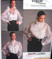 2001 VOGUE RALPH LAUREN WRAP/ MOCK WRAP/ TUCK BLOUSE, CAMI PATTERN 8, 12
